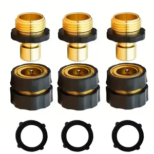 1 Set / 3 Set / 6 Set 3/4 Inch Garden Hose Quick Connect, Quick Connect Garden Hose Fittings, Male and Female Water Quick Release Hose Connector