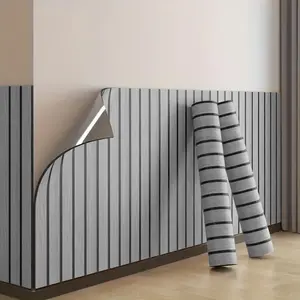 Wood Grain Grid Striped Wall Sticker, Foam Backed PVC Self Adhesive Wallpaper, Real Wood Look, Easy Cut Design, Bedroom Living Room TV Background Decor, Wallpaper Roll, Versatile