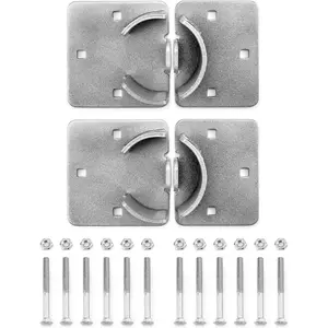 Heavy Duty Puck Lock and Hasp, 2 Pack High Security Steel Hidden Shackle Keyed Alike Padlocks with Keys for Trucks, Gates, Vans and Vending Machines