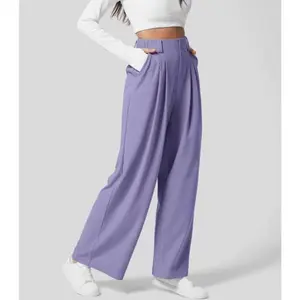 Lady's High-Waist Loose-Fitting Waffle Wide-Leg Work Bottoms with Pockets - Casual Long Solid Basic Clothes; Men's Retro Mesh Ventilation Basketball-Inspired Minimalist Wideleg Jersey Joggers