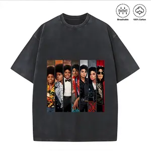 100% Cotton Oversized Graphic T-Shirt Michael Jackson Evolution Fashionable Street Retro Style Summer Casual Wear # Michael Jackson # Jaafar Jackson # biopic # music legend