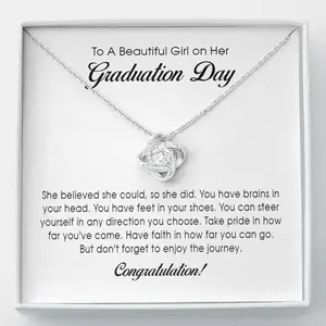Graduation Gift Love Knot Necklace, Graduation Gift for Her, College Graduation Gift for Her, High School Senior Graduation Present, Class of 2024, Women's Jewelry
