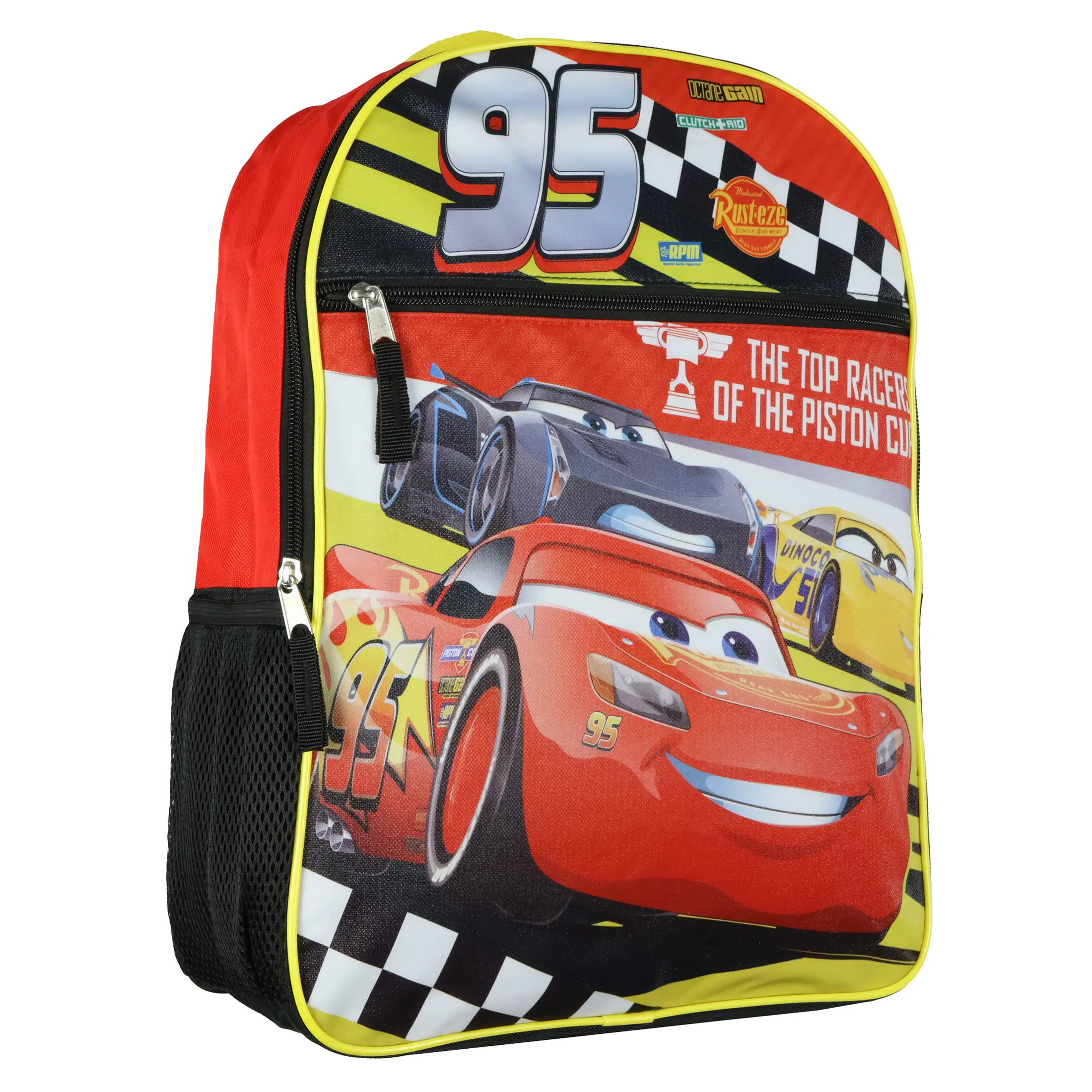 Disney Cars Top Racers Lightning McQueen Graphic Backpack for School, 16" Cool Kids' One Size School Bag, Yes for Kids' Fashion Accessories & Luggage