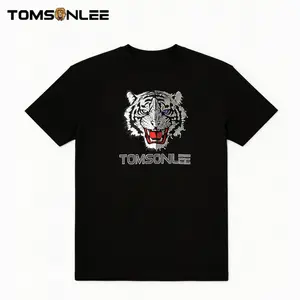 Men's Heavyweight Graphic Tee - Luxury Tiger Print Streetwear T-Shirt, 70% Cotton Breathable Fabric, Big & Tall Sizes L-5XL