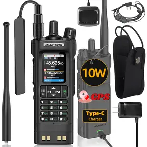 BAOFENG UV32 GPS 10W Ham Radio Walkie Talkies Multi Band APP Programming NOAA uv32 UV-32 2 Way Radio for Camping Survival Gear