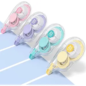White Correction Tape, 39.4 Feet, 4 Pack Easy to Use Applicator for Instant Corrections, Tear-Resistant, Smooth & Quick-Drying Tape for Office & School Supplies
