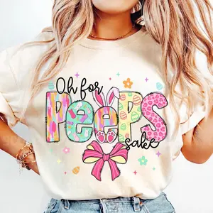 Oh for Peeps Sake, Easter Coquette Bow, Kids Easter, Bunny Peeps, Happy Easter, Brushstroke Spring Shirt