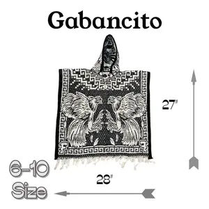 Gabancito 6 - 10 Gallos shawl whit hat for cold weather wear, crafted by Mexican artisans