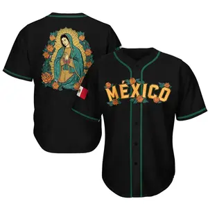 Unisex Mexico Guadalupe Baseball Jersey, Vintage Mexican Style Baseball Jersey, Mexican Gift