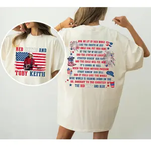 Toby Courtesy of the Red T-Shirt, Red White and Blue Shirt, 4th Of July Tee, Toby Keith TShirt