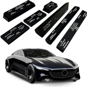 Hand Sanding Block Set of 7,PSA Base Auto  Sanding Block Kit with Long Panel Sander,Flexible for Automotive  and Woodworking Sand Furniture,Black