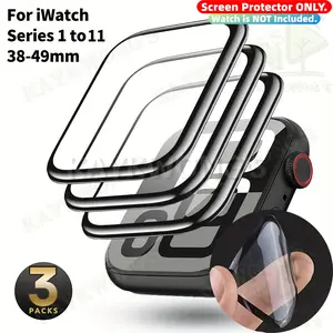 KAYKWONG'S 3pcs HD Screen Protector HD Full Coverage Screen Protector | Curved Composite Film and Carbon Fiber Style | Fits 38/40/41/42/44/45/46/49mm Ultra/SE/Series 11/10/9/8/7/6/5/4/3/2/1