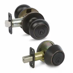 Bedford Oil Rubbed Bronze Entry Knob with Matching Single Cylinder Deadbolt Combo Pack