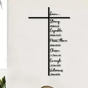 Metal Cross Wall Art Decor, Jesus Crucifix Painting, Christian Home Decoration, Ideal Gift for Christians, Religious Wall Hanging
