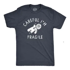 Mens Careful Im Fragile T Shirt Funny Xmas Gingerbread Cookie Joke Tee for Guys Mens Funny T Shirts Cool Vintage Fashion T-Shirt Gift Classic Menswear Christmas Apparel for Men Funny Food Short Sleeve Novelty Navy -
