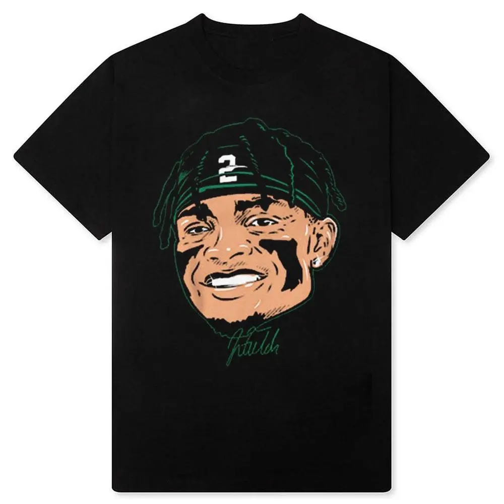 Justin Fields Football Portrait Signature Painting T-shirt