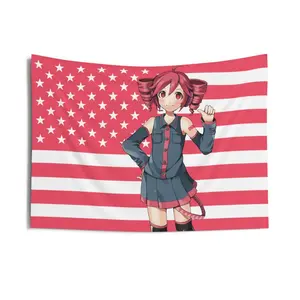 Tet o Synthe sizer Anime Wall Tapestry for Music Lovers, Indoor Wall Tapestries, Uta liod, American Flag Design, Home Decor, Room Decor,