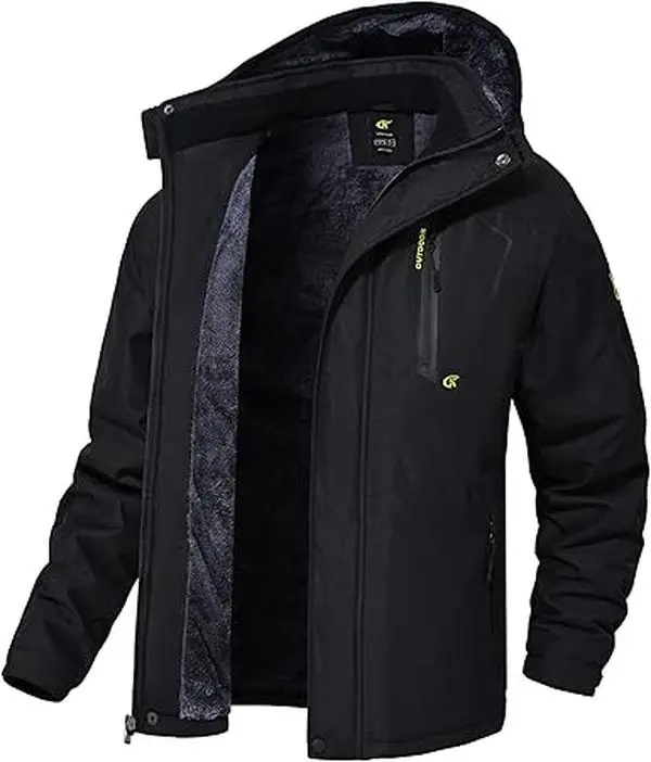 YUYANGDPB Men's Waterproof Ski Snowboard Jacket Winter Windproof Snow Coat with Adjustable Drawstring & Detachable Hood Premium Outdoor Apparel Sports Outerwear