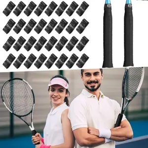 24Pcs Tennis Racket Grip Strap, Comfortable Non-slip and Absorbent Grip Tape, Pre-cut Tennis Grip Tape, Sticky Damping Tennis Racket Sweatband Wrap Ties, for Tennis, Badminton, Fishing Rods, Bicycle Handlebars, Etc