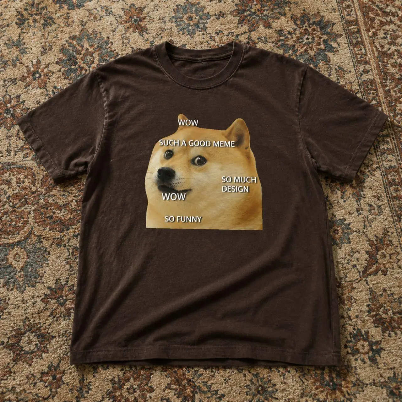 Doge Wow Meme Graphic T-shirt | Funny Shiba Inu Meme Tee, Viral Internet Dog Shirt, Cute Humor Graphic Tee, Unisex Casual Cotton T-Shirt, Gift for Meme Lovers, Trending Funny Dog Shirt
