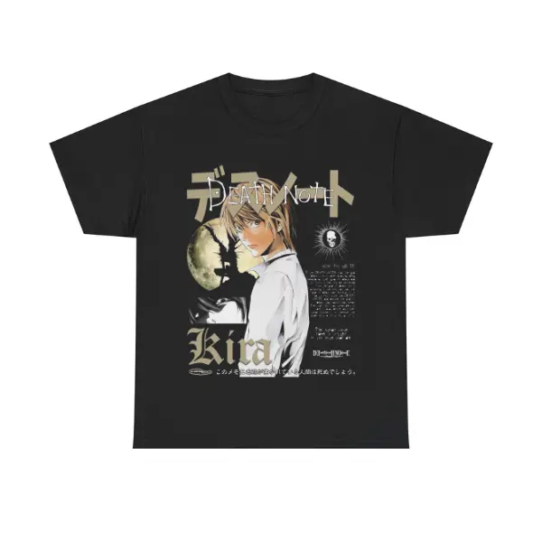 Kira Yagami Moon Light Vintage Anime T-Shirt, Death Note Light Yagami Graphic Tee, Manga Fan Shirt, Top Menswear Womenswear Streetwear