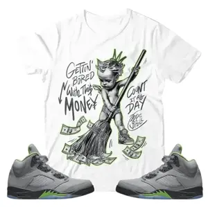 H,M,O Unisex Shirt Match Jordan 5 Green Bean, Unisex Cotton Graphic T-Shirt