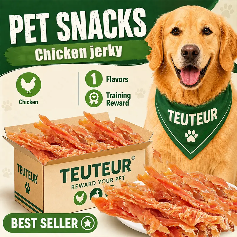 Air Dried Chicken Jerky Dog Treats, Premium Chicken Breast Pet Snacks, High Protein Soft Chewy Training Rewards for Dogs, Delicious Dental Care Chews for Teeth Cleaning, Daily Feeding, Interactive Training and Reward Treats