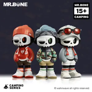Official MR.BONE-Camping Series One Person+Dog Blind Box，Collection Toys ，Holiday Gift， Random Box，Desk decoration，Action Figures