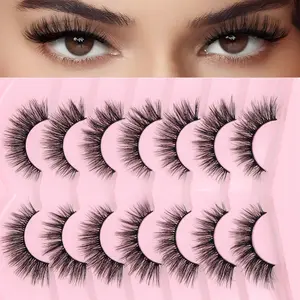 Natural, 7 Pairs Lightweight Design, Suitable for Daily Wear & Special Occasions, Enhances Eye Makeup Naturally, Eyelashes Extensions, High Quality Eyelashes, Diy Cluster Lashes, False Eyelashes Set