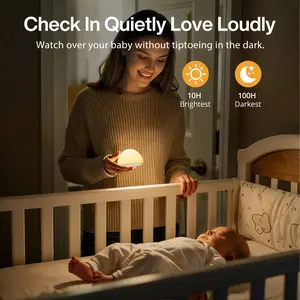 VAVA Baby Night Light for Nursery, Soft Silicone Tap Control Night Lamp with 8 Color Changing, Stepless Dimming, Rechargeable Portable Night Light for Kids, 1H-Timer, Warm Light for Breastfeeding