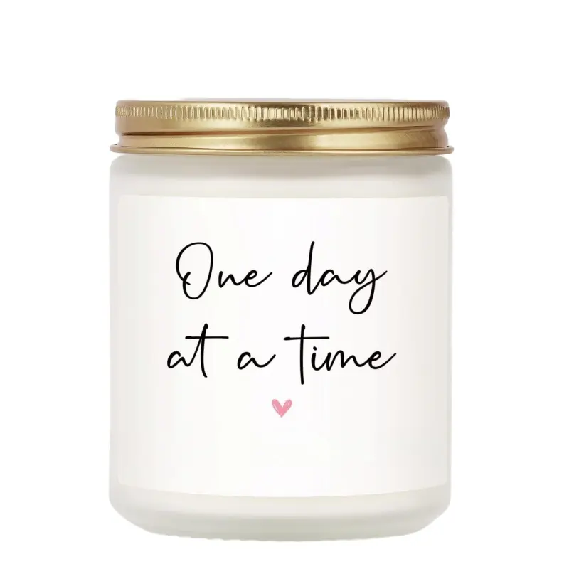 Get Well Gifts for Women Men, Thinking of You Gift-One Day at A Time Lavender Scented Candle Home Fragrance, Relaxing Pressure Candles, Inspirational Breast Cancer Care Present, Encouragement Sympathy Bereavement Christmas Gift