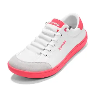 ZorWalk W011 Women's Leather Barefoot Shoes Lightweight Wide Toe Box Zero Drop Slip-On Design Comfortable Walking Shoes