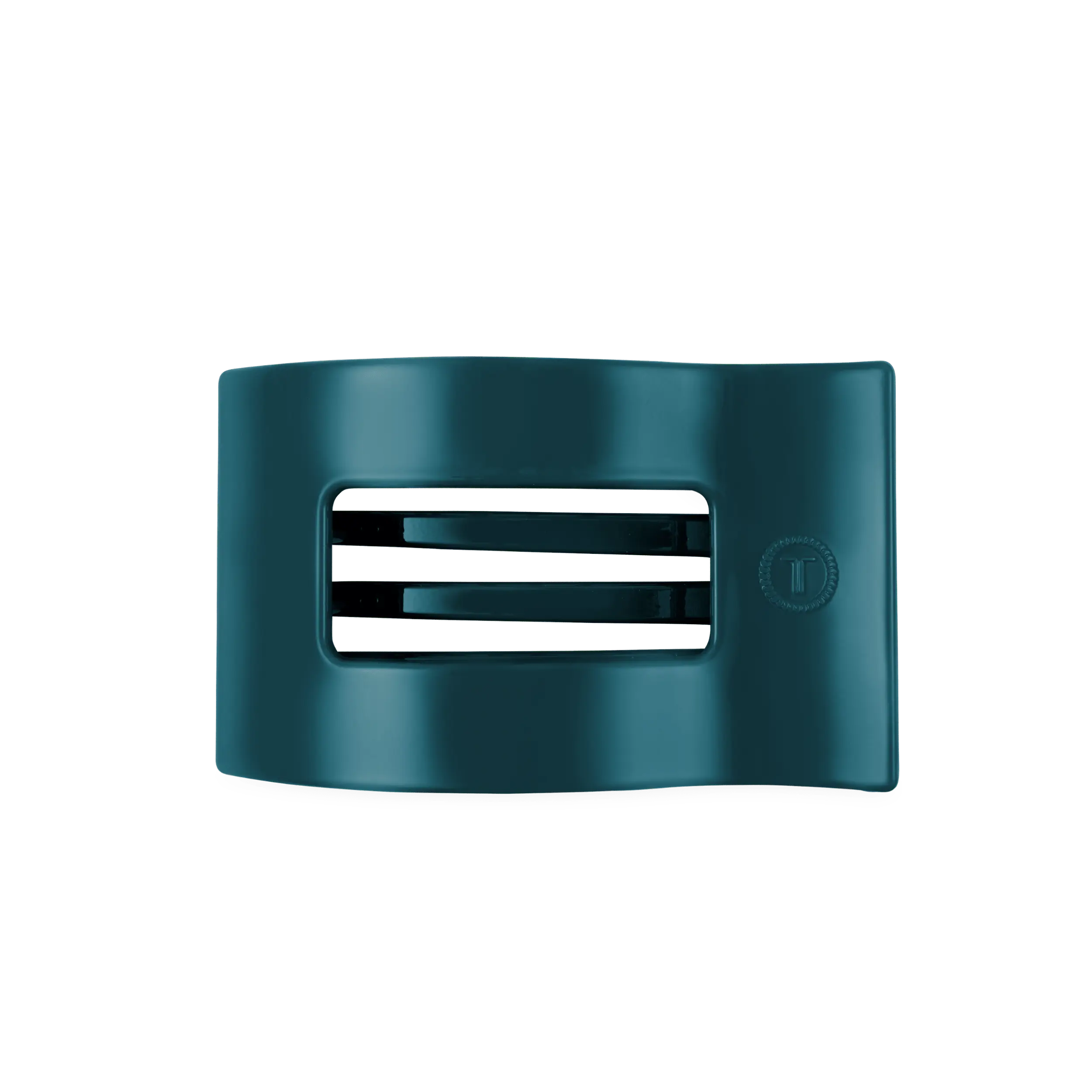 Teal With It Medium Flat Rectangle Hair Clip