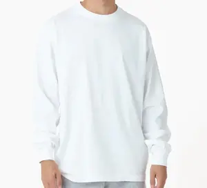 SUN TEES Men's 100% Cotton Fine Quality Crew Neck Long Sleeve Shirt Casual Fabric Top Classic Dress Formal