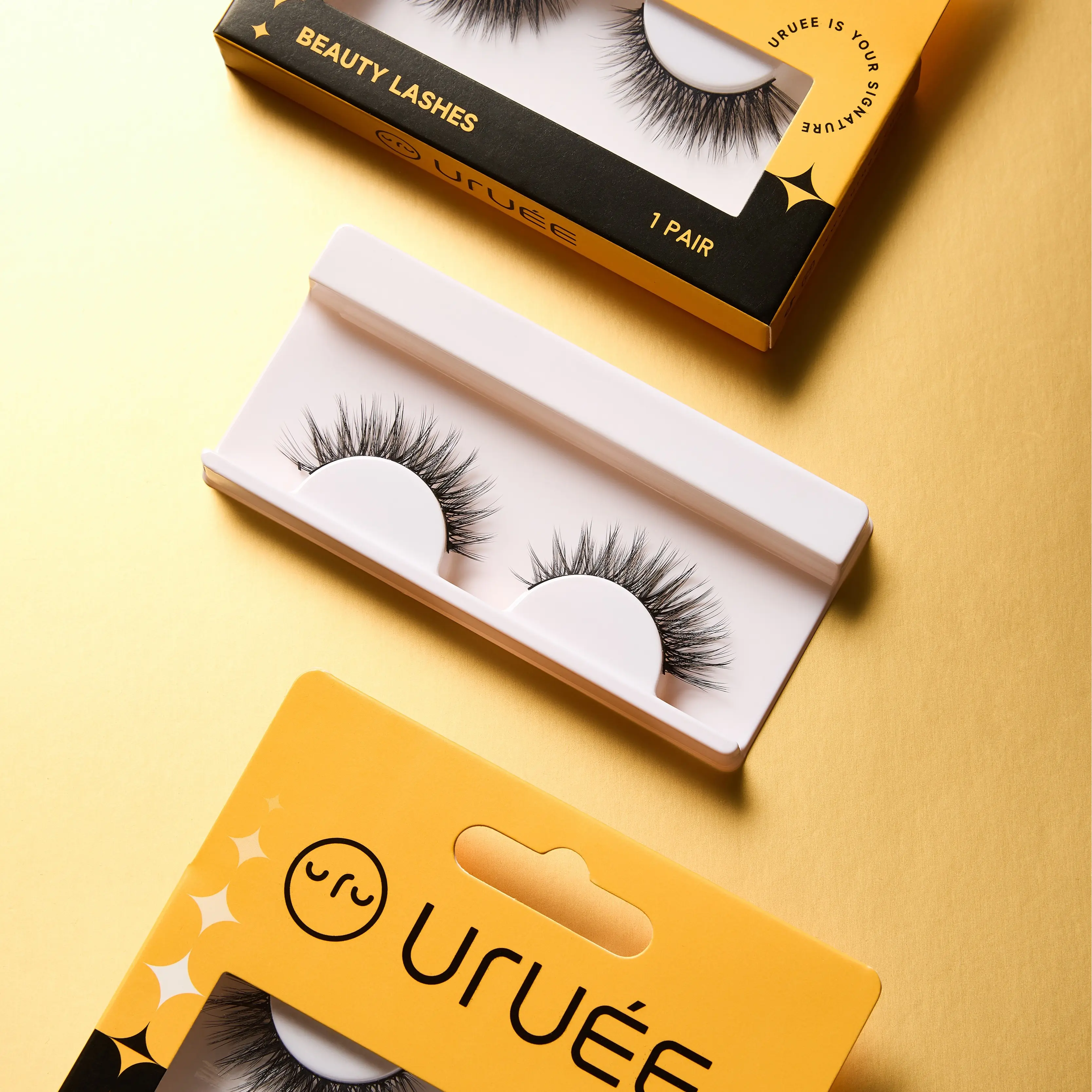 URUEE Faux Mink False Eyelashes. Fluffy, Lightweight & Reusable Falsies for All Eye Shapes. Easy to Apply. CT37