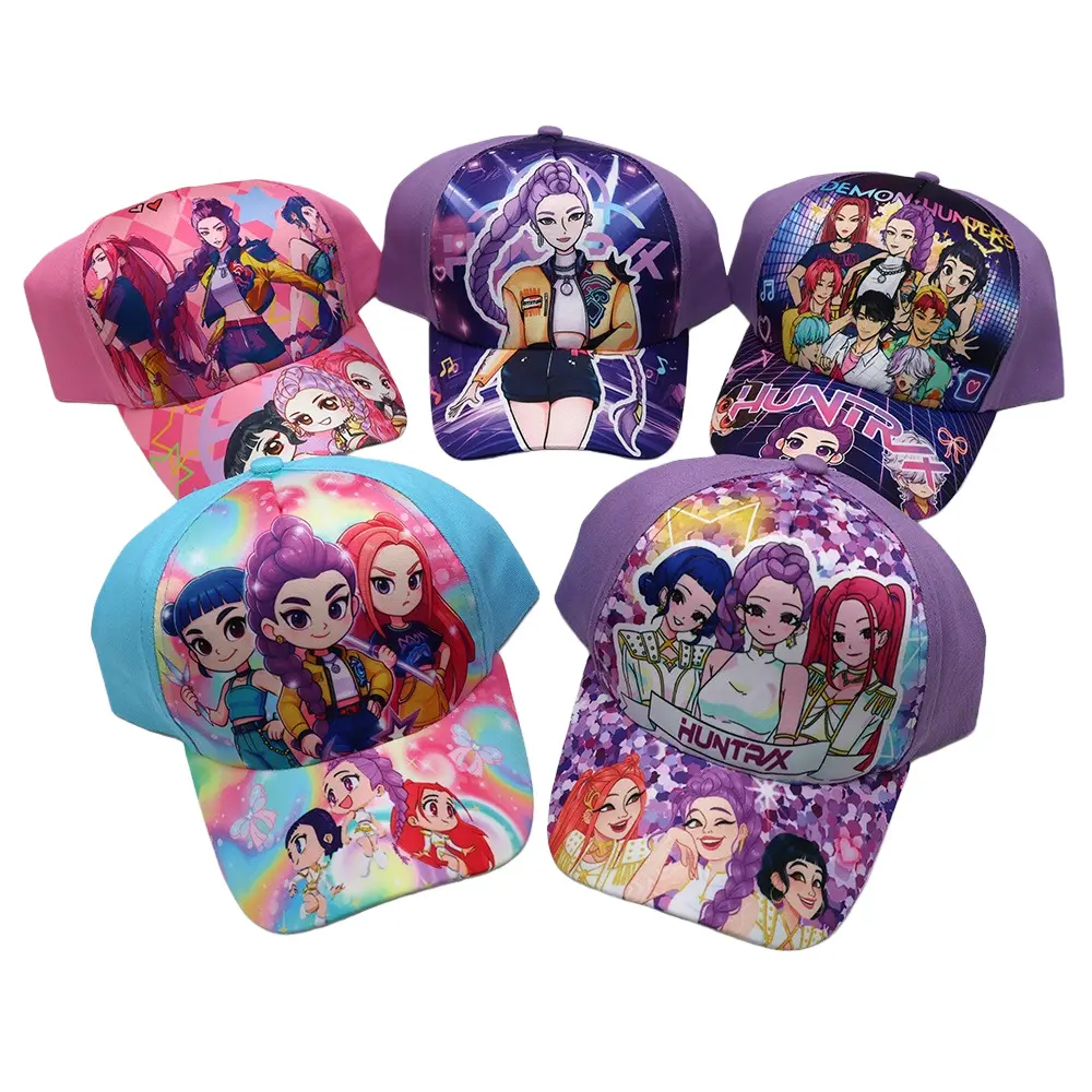 New K-Pop children's baseball cap, lightweight and breathable, cute cartoon sun hat, adjustable baseball cap, perfect birthday gift.
