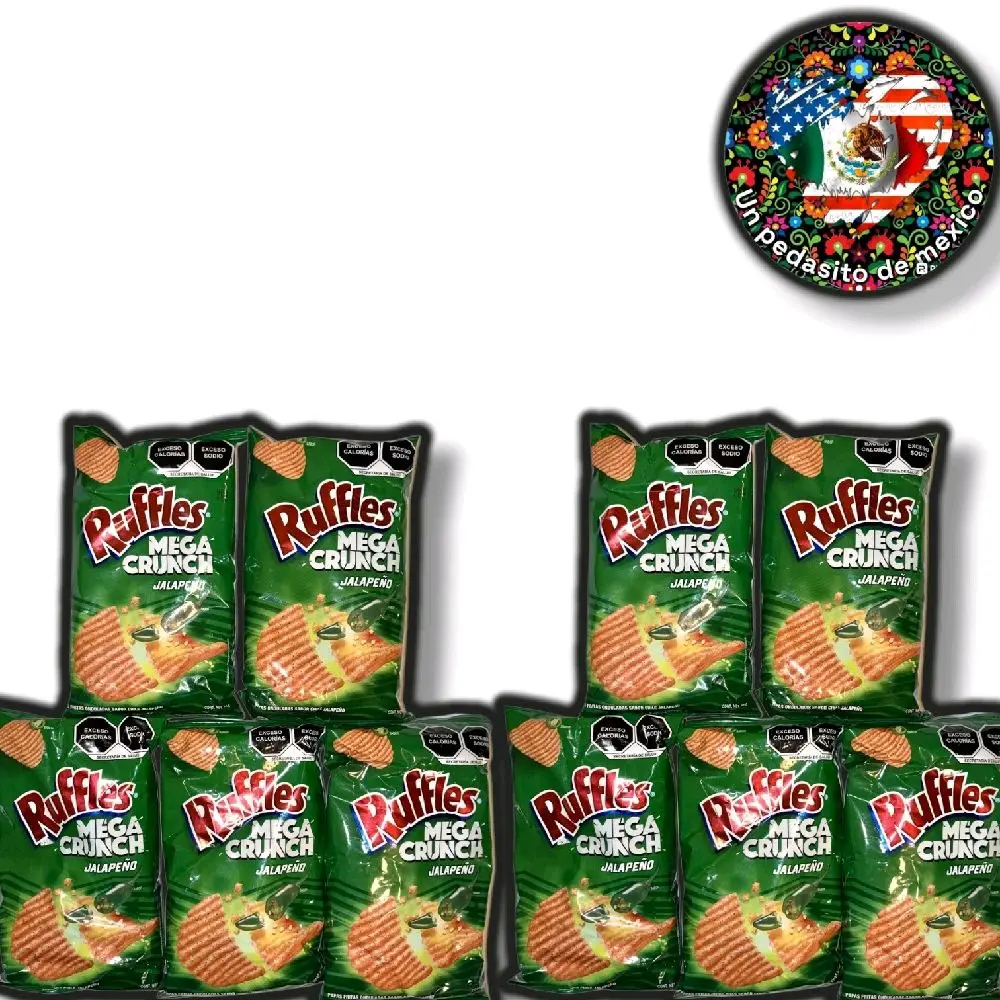 10 Pack Sabritas Ruffles Mega Crunch Sabor Jalapeño