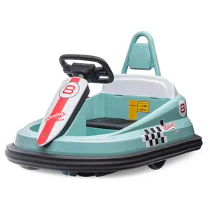 GARVEE 6V Electric Ride-On Bumper Car for Toddlers with 2 MPH Max Speed, Steering Wheel, 360 Degree Spin, 2 Speeds, Lights, Music & Horn - Ideal Gift for Ages 3-6, Green