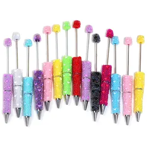 【P216】5PCS Glass Bubble Bead DIY Beading Pen with Vibrant Colors and Heart Design for Creative Projects
