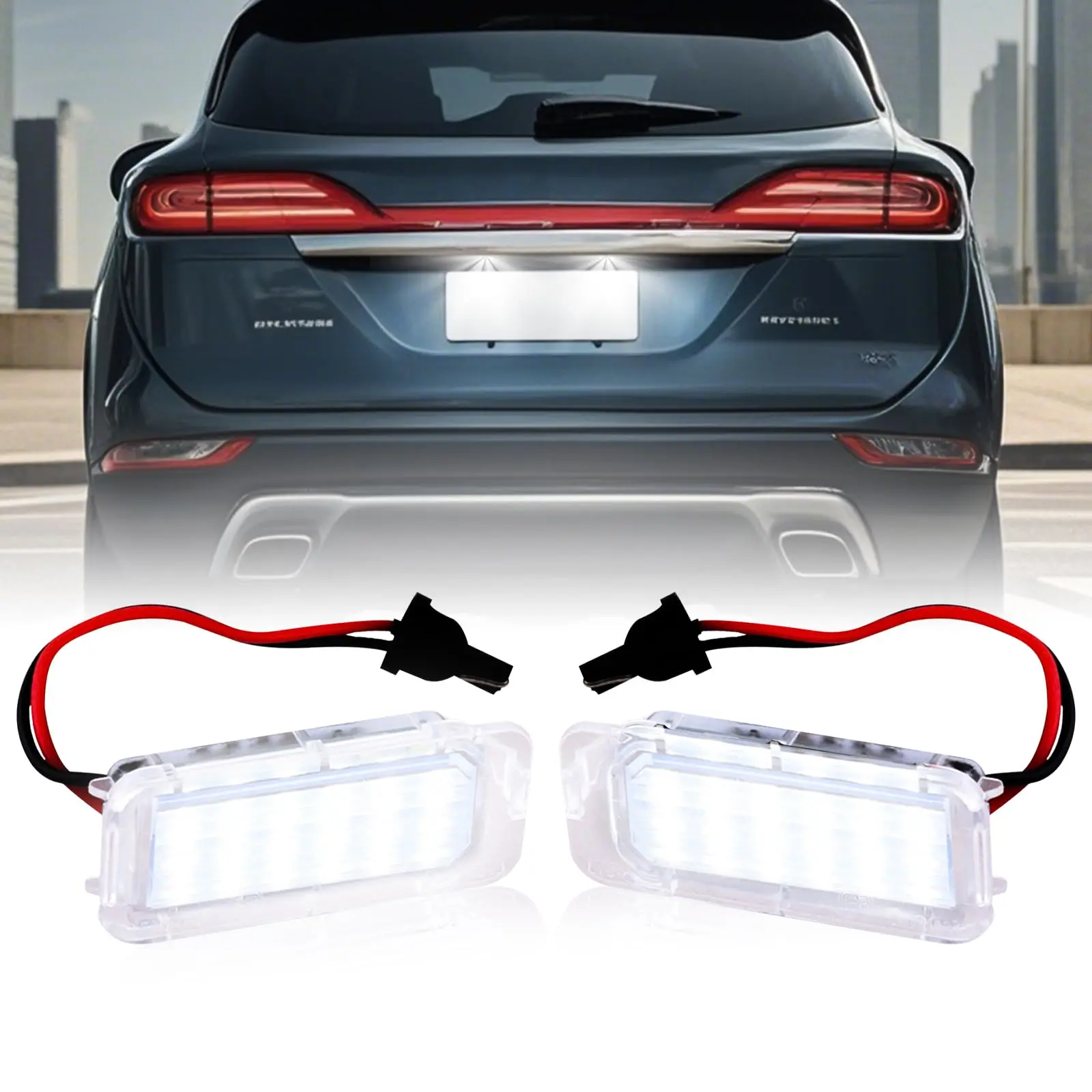 CULMKARI White 18-SMD LED License Plate Lights, Automotive Car Light Lighting Assemblies & Components for Ford Explorer, Escape, Expedition, Fusion, Led License Plate Light Lighting Assemblies & Components