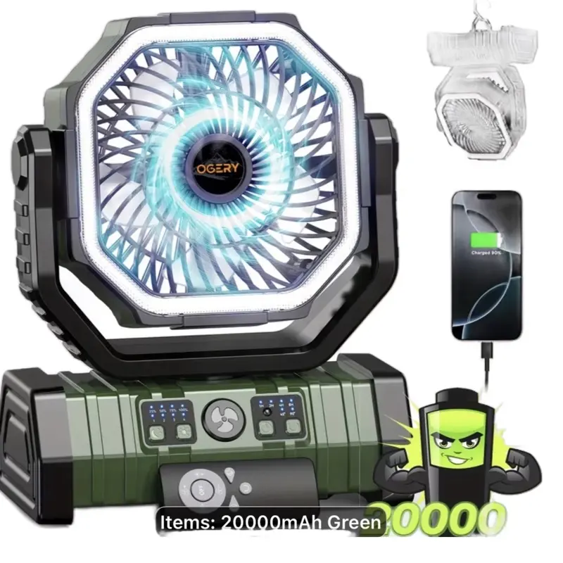 20000mAh Portable Camping Fan with Remote