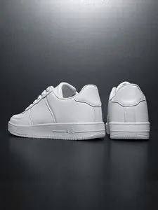 Classic Men's Casual Patchwork Board Shoes, Sneaker, Breathable Comfort, Low Top PU Material, All Seasons, Size 39-48, Couple Style