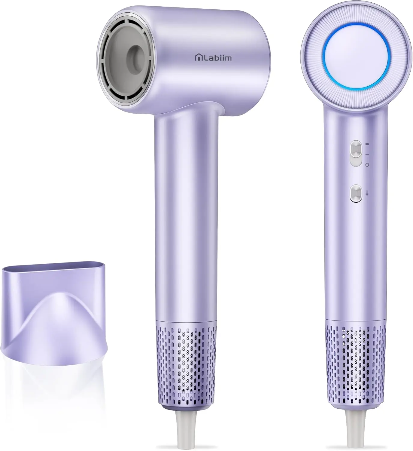 Labiim Hair Dryer, High-Speed Ionic Blow Dryer 110,000 RPM Brushless Motor for Fast Drying, 200M Ions Frizz & Thermo-Control HairDryer with Magnetic Nozzle, Quiet Compact for Home Travel, Purple