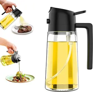 Oil Dispenser Bottle for Kitchen,2 in 1 Oil Dispenser and Sprayer, 450ml Olive Oil Dispenser Bottle, Household Kitchen Accessories Utensils