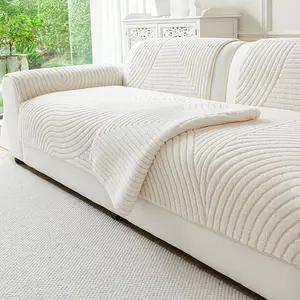 1pc Retro Jacquard Velvet Sofa Cushion, Pet-Friendly All-Season Upholstery Protector, Machine & Hand Washable, Non-Slip Furniture Pad for Living Room, Bedroom, and Office Sofa Decoration.