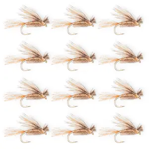 Floating Feather Supply X-Caddis Dry Fly 12 Pack – Trout Pattern Size 16