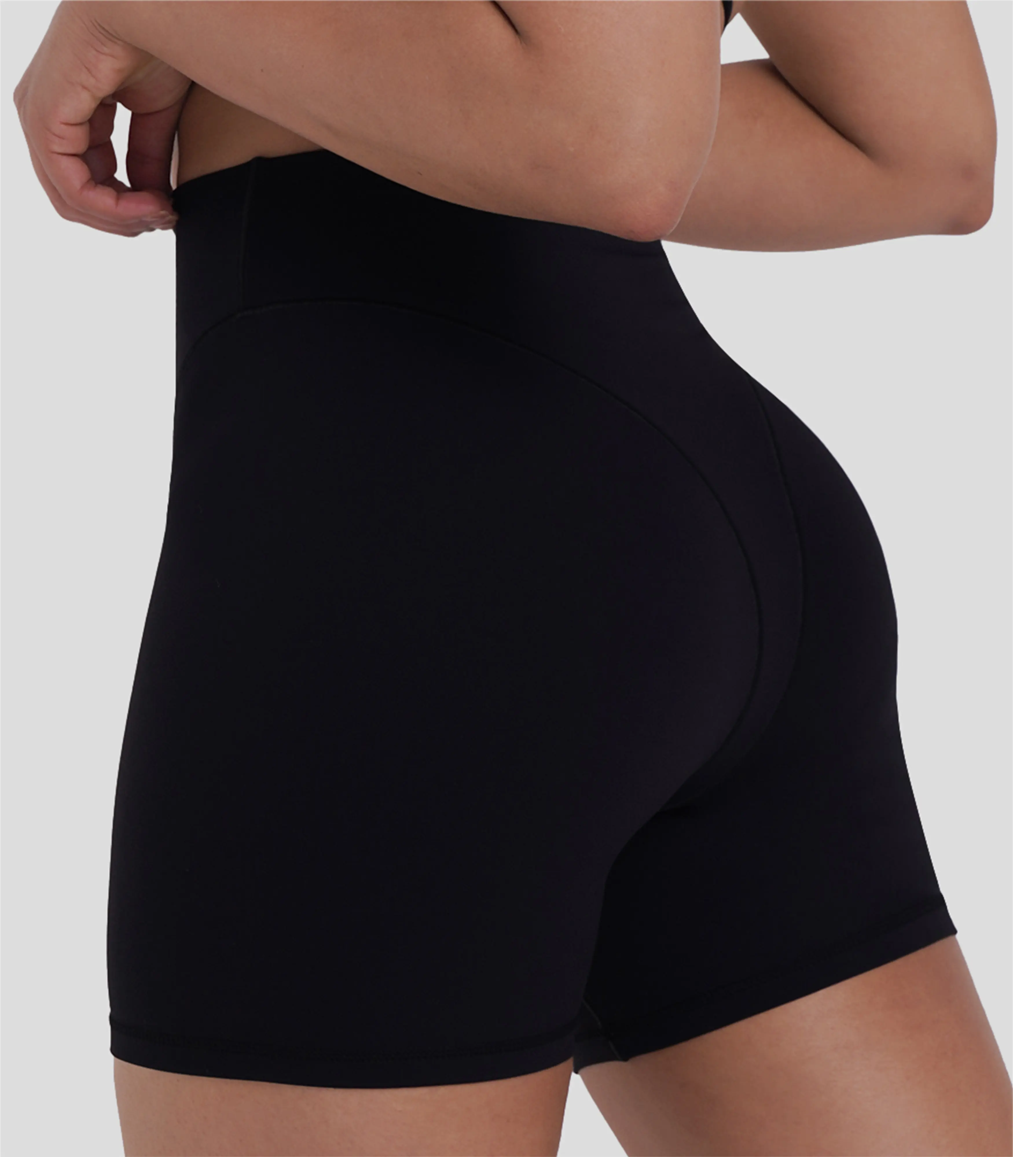 Sunzel Women's High Waist Booty Contouring Biker Shorts - Soft Stretch, Tummy Control, Squat Proof, No Front Seam, Tonal Seam Spandex, Sporty Sports Shorts for Workout Gym, Soft Stretch Shorts
