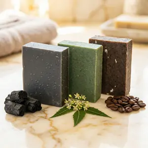 Dead Sea Mud & Charcoal - Bar Soap | Neem & Dead Sea Mud - Bar Soap | Exfoliating Coffee & Oatmeal - Bar Soap