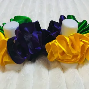 Ruffle Anklets with Purple and Yellow Ruffles, Decorative Elements, Unique Design, Perfect for Parties and Events