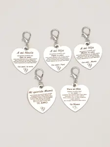 1pc A Heart-Shaped Metal Keychain, A For My Daughter, Mother's Day School Halloween Accessories Teachers Day Christmas Gift Ideas Bag Accessories Lanyards With Id Holder Car Accessories Bag Charms Car Accessories Friend Sister